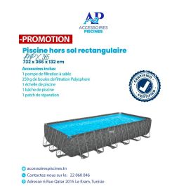 Piscine hors sol rectangulaire 732 X 366 X 132 