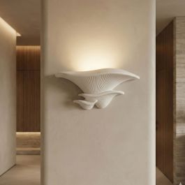 Applique murale CHAMPIGNON – Plâtre artisanal écologique – 250×115×112 mm