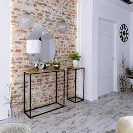 Support pot de fleurs - Acier - noir - 80cm x 30cm