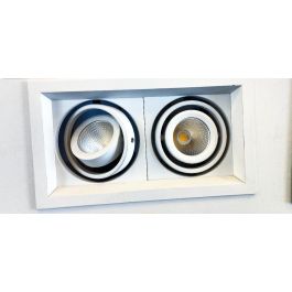 SPOT ENCASTRER CARRE BLANC ORIENT COB 2*10W 3000K 220V