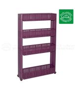 SOTUFAB - Elément de rangement - cuisine - salle de bains - 4 étages - 4 roue - aubergine