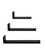 3 étagères décoratives - Murales - Forme L - Noir