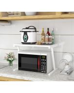 Étagère four micro-ondes - Bois et Acier - Blanc - H x L x P(37x57x38)cm du form Z