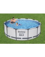 Piscine Hors Sol Bestway Steel Pro Max Ronde D 366 x 100 cm + Filtre à Cartouche + Échelle + Bâche