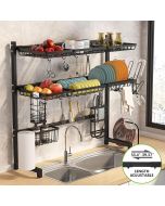 Égouttoir à vaisselle à 3 niveaux en acier inoxydable pour cuisine,