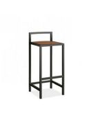 Tabouret de Bar -Bois MDF et Acier- Noir - HxLxP(85x35x35) cm