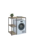 Étagère pour machine à laver - bois mdf et Acier Noir - L x H x l(100x100x60)cm