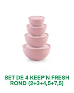 Lot de 4 keep'n fresh rond - rose