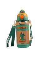 Bouteille d’eau 500 ml – Enfants – Avec sangle et paille -  ‎Vert mer