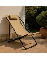 chaise longue METATUB DSC04887 - Acier époxy - Beige 121x54x6cm