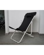 Chaise longue METATUB DSC04891 - Acier époxy - Noir et Blanc