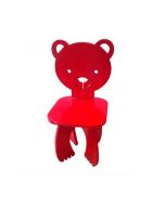 Chaise pliable design en bois - 60 cm - rouge 