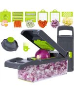 Coupe légumes multifonction – Trancheuse 14 lames avec récipient