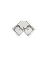 Évier Cuisine Inox Angle - 83x83x24 / 2 Cuves - Inarel