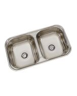 Évier Cuisine Inox 84x48 - 2 Cuves Carrées - Inarel