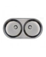 Évier Cuisine Inox 85x45 - 2 Cuves Rondes - Inarel