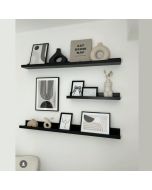 Étagères Murales Décoratives en U - Noir - MDF 18 mm - Lot de 3