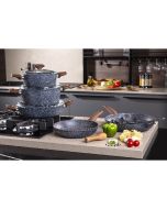 Batterie de cuisine Capri 11 piéces - Bleu charbon - OSCAR GOLD