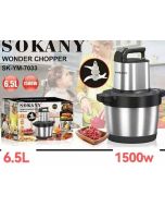 Hachoir à Viande Mélangeur Sokany - Sk-Ym-7033 - 1500W - 6.5L en Inox