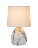 Lampe de table MARMO Ø16cm Lampe E14 - 40W - LUCIDE-Blanc