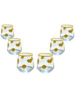 GLASSCOM - Lot de 6 verre à eau (dorée)