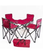 Pack camping table pliable avec 4 chaises - Rose