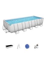 Piscine Hors Sol Rectangulaire Power Steel – 640 x 274 x 132 cm – Gris Clair