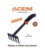 Râteau à feuille avec mini manche noir & orange 280710342 - ACEM