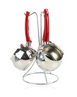 Hascevher Série De 3 Pots à café inox - Zazoua - avec Support