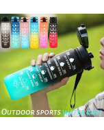 Thermos - Bouteille d'Eau avec Marqueur de Temps et Filtre - 900ml - Bleu Noir