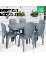 Lot SOTUFAB - table Harmony + 6 chaises L’Avenue gris
