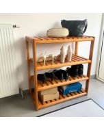 Meuble de rangement horizontal ouvert multi-usage 3E, noyer (75x37x75)