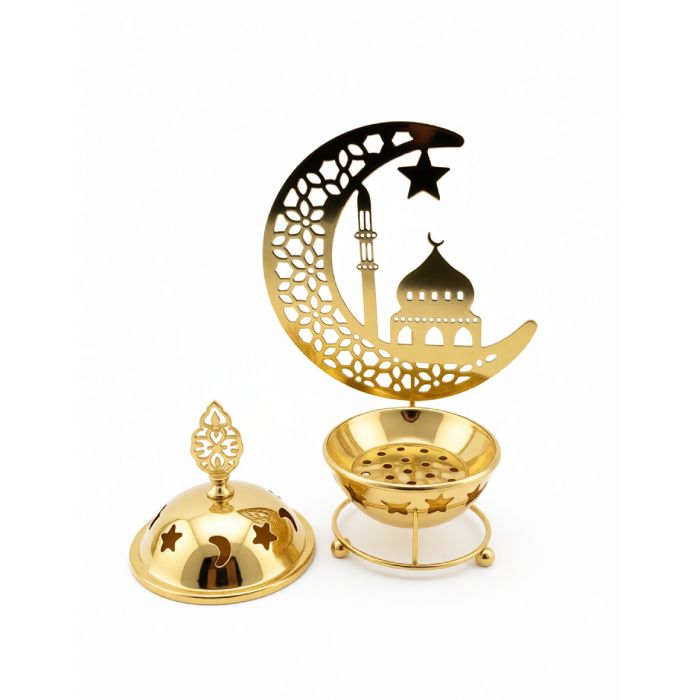 Brûleur d’encens décoratif - 15 x 7 cm - doré