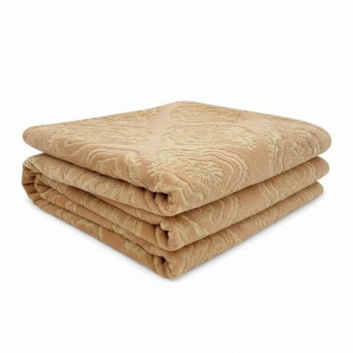 Plaid baroque - Polycoton - 220 x 240 cm - Beige