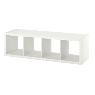 Bibliothèque de rangement 4 cubes Isis en particule - Meuble en kit blanc L:41H:145P: 40cm - KITJANO