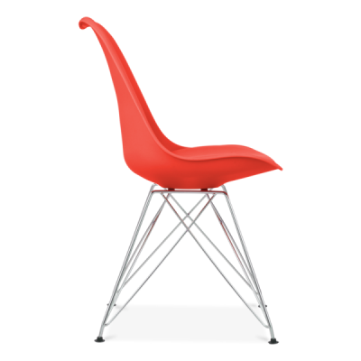 ESPACE HOME - chaise eiffel style scandinave rouge - dim 48 x 84 x 45 cm