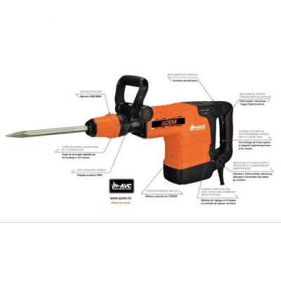 Marteau Piqueur ACEM DH 1100 - 1500W - 11kg - Noir & Orange