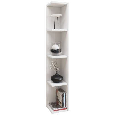 Bibliothèque de coin en Blanc - Meuble En kit L:30H:150P: 30cm - KITJANO