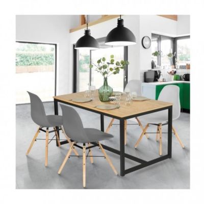 Table à manger - Acier/MDF - 110 x 80 x 74 cm