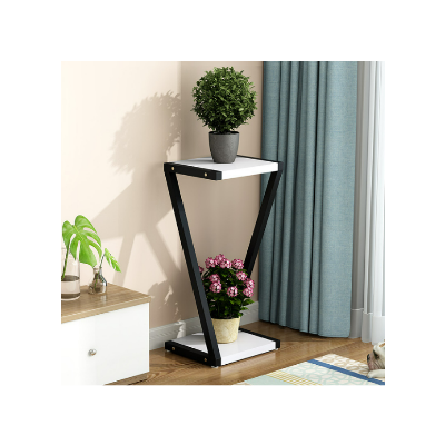 Un Supports pour pot de fleurs - Acier - noir et Blanc - H(65)PxL(25x25)cm