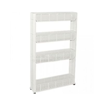 SOTUFAB - Elément de rangement - cuisine - salle de bains - 4 étages - 4 roue - blanc