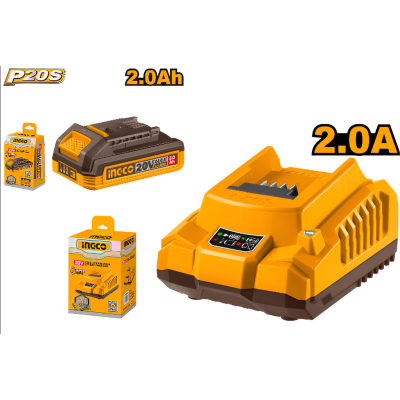 Batterie au lithium-ion 2.0AH + Chargeur Batterie - INGCO