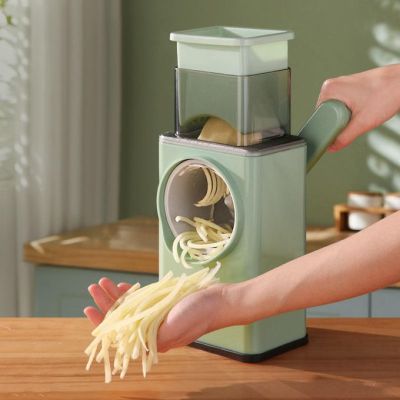 Coupe-légumes multifonctions en plastique vert 6 lames