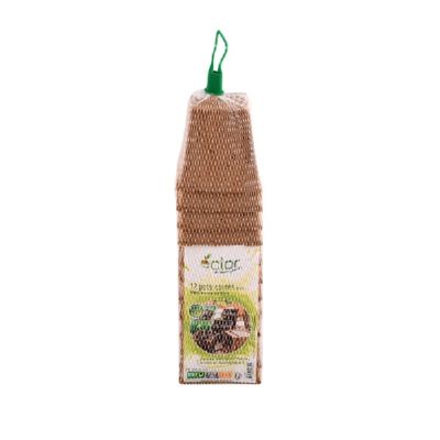 POT BIODEGRADABLE ECLOR CARRE 8CM 12PCS