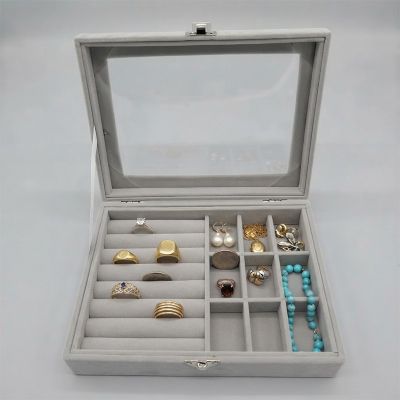 Boîte à Bijoux En Velours Avec Couvercle