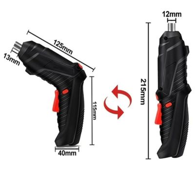 Kit Tournevis Électrique Rechargeable 3.6V 46 Pièces Poignée Pivotante