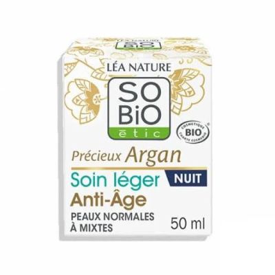 SOBIO Soin léger nuit Anti-âge Argan 50ml