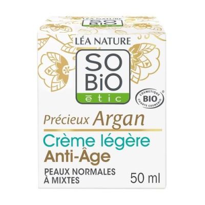 SOBIO Crème légère Anti-âge Argan 50ml