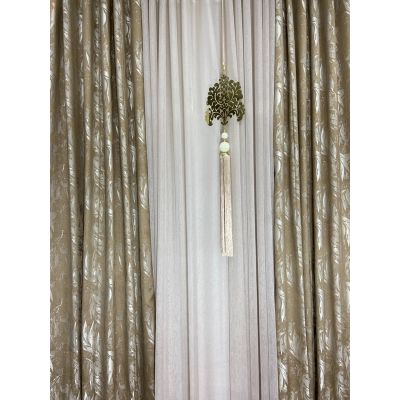 Rideau plume beige 5m L: 5M H:2M80 - Boudart