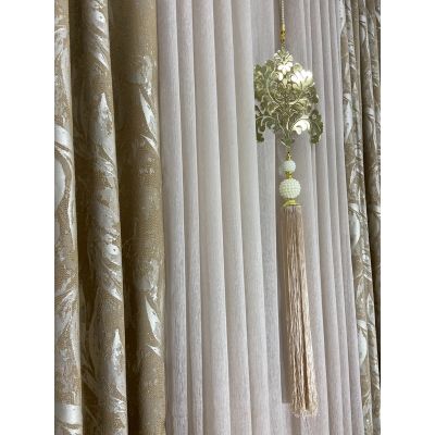 Rideau plume beige 5m L: 5M H:2M80 - Boudart